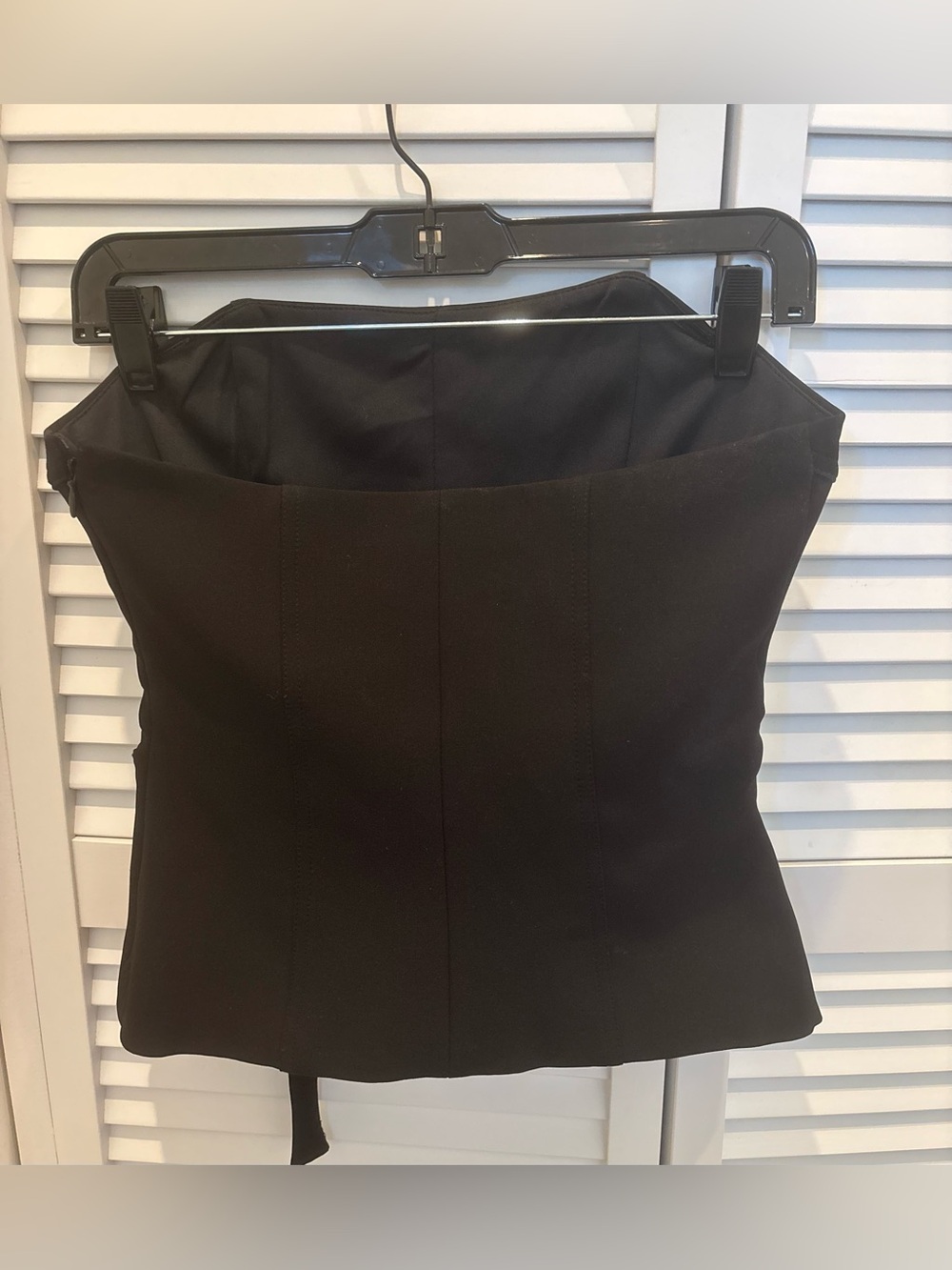 Cool Streetwear Zara Strapless Black Corset Top with Accent Pocket - Picture 5 of 6
